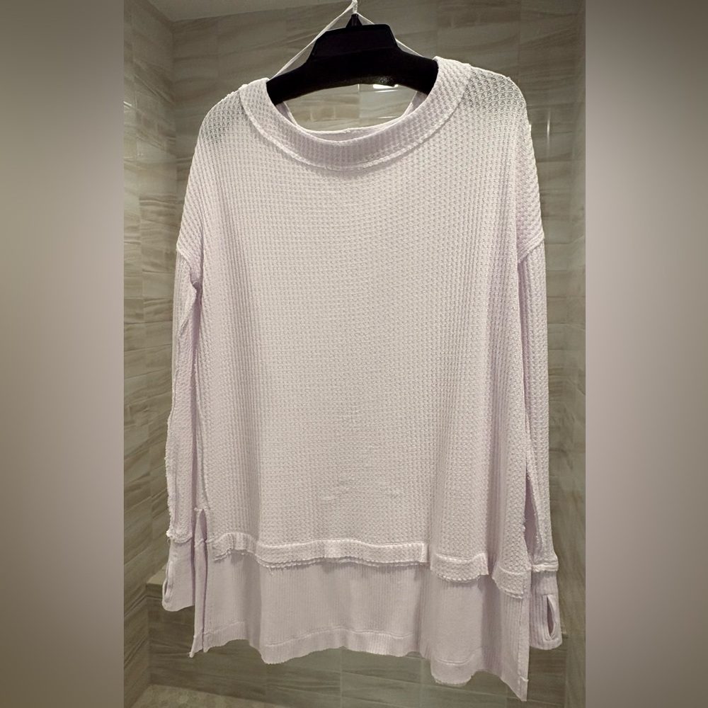 We The Free North Shore white waffle/thermal tunic top